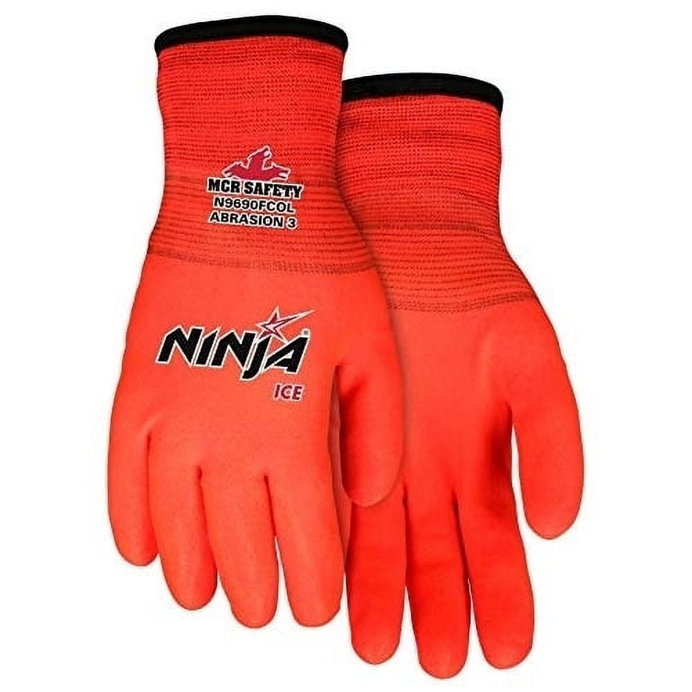 MCR Safety Gloves Ninja Ice-Hi Viz Orange, 7ga in 15ga out (N9690FCOXL)