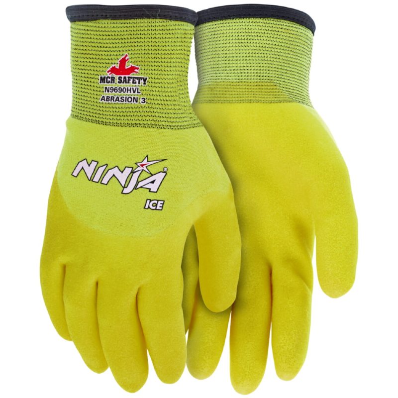 MCR Safety Gloves Ninja Ice-Hi Viz, 7G Inside-15G Outside (N9690HVM)