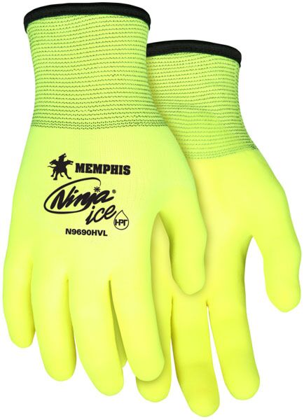MCR Safety Gloves Ninja Ice-Hi Viz, 7G Inside-15G Outside (N9690HVXXL)