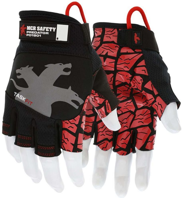 MCR Safety Gloves Predator MT TaskFit Fingerless Silicone (PD1901L)