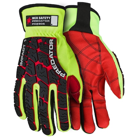 MCR Safety Gloves Predator Multi-Task Slip On Red PVC Palm (PD2906XXL)