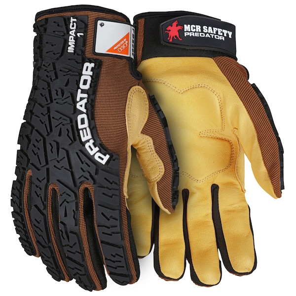 MCR Safety Gloves Predator Multi-Task Gold Goat D3O (PD2907M)