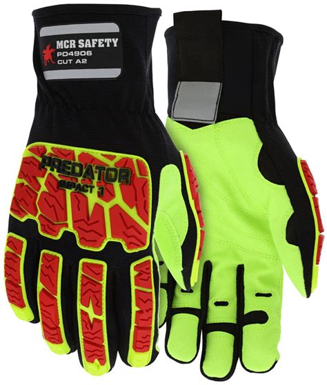 MCR Safety Gloves Predator Impact 2 Hivis Lime PVC Rigger (PD4906XXL)