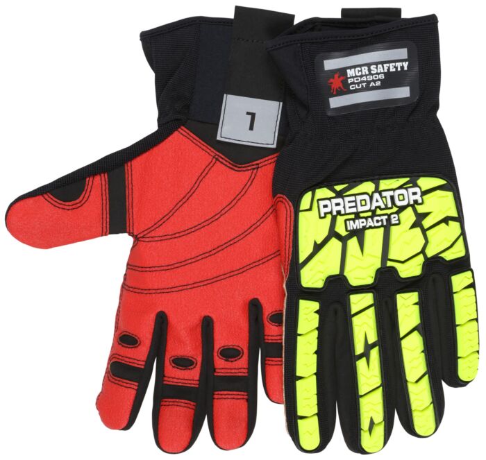 MCR Safety Gloves Predator Impact 2 Hivis Lime PVC Rigger (PD4906XXXL)