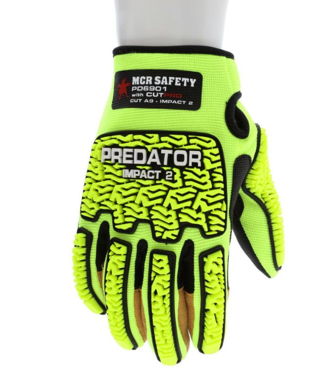 MCR Safety Gloves Predator IMP2 Black MAXGrid A9-360 L (PD6901L)