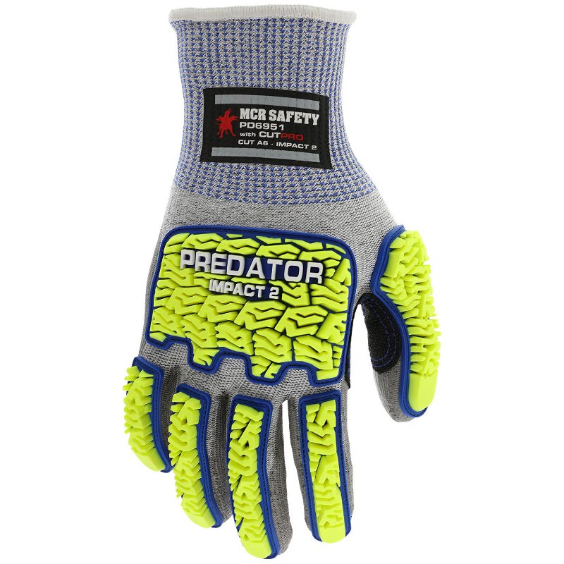 MCR Safety Gloves Predator IMP2 92743-A6, Gray PU M (PD6951M)