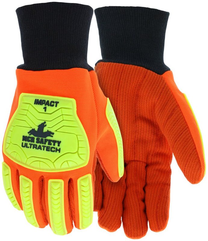 MCR Safety Gloves UltraTech Impact Wht Cotton Cord Palm L (UT1901L)