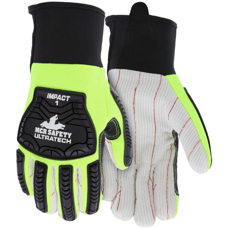 MCR Safety Gloves UltraTech Impact Wht Cotton Cord Palm S (UT1901S)