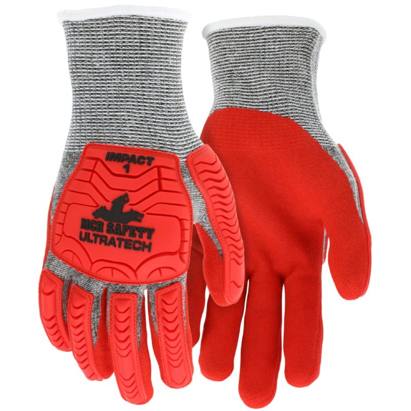 MCR Safety Gloves UltraTech Stitched A5, Hivis Red SFN (UT1954M)