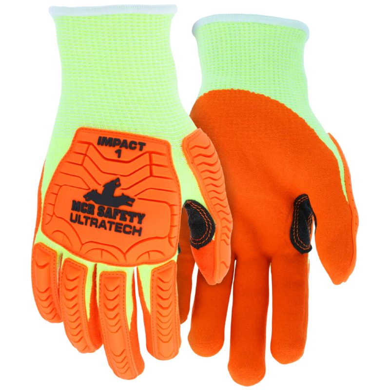 MCR Safety Gloves UltraTech Stitched A5, Hivis Orange SFN (UT1955M)