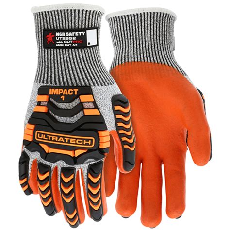 MCR Safety Gloves UltraTech CutPro A4, Orange Nitrile Foam (UT2952XXL)