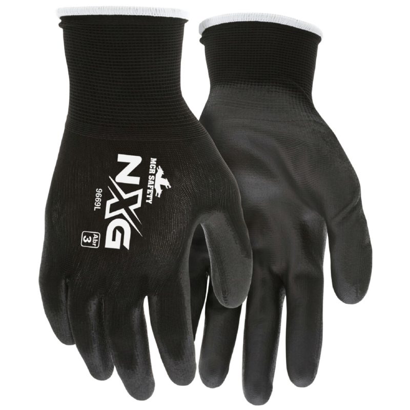 MCR Safety Gloves Black Nylon Black PU 13 Gauge XL (VP9669XL)