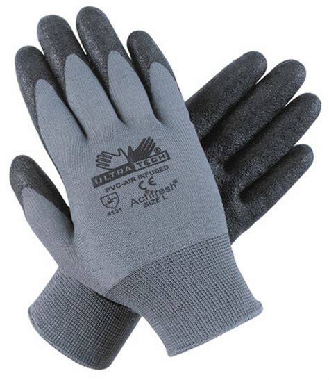 MCR Safety Gloves Ultra Tech Air Infused Black PVC 15 ga X (VP9699XL)