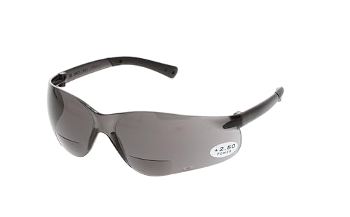 MCR Safety Glasses BearKat BK1 Magnifier 2.5 Gray Lens (BKH25G)