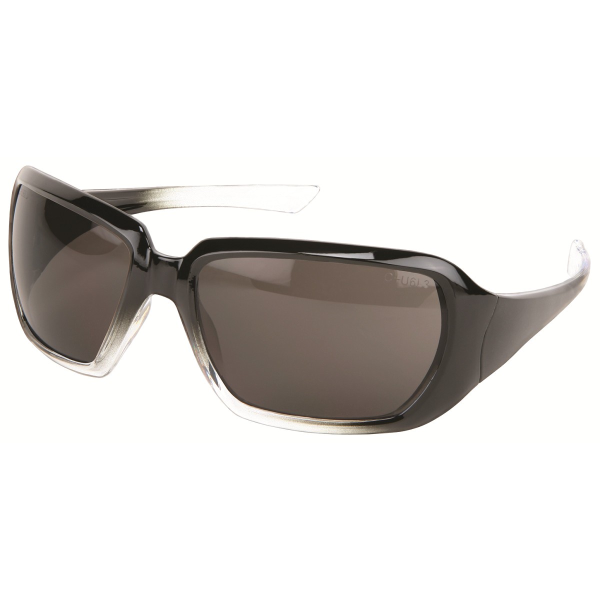 MCR Safety Glasses CR2 Black/Clear Frame, Gray (CR1212)