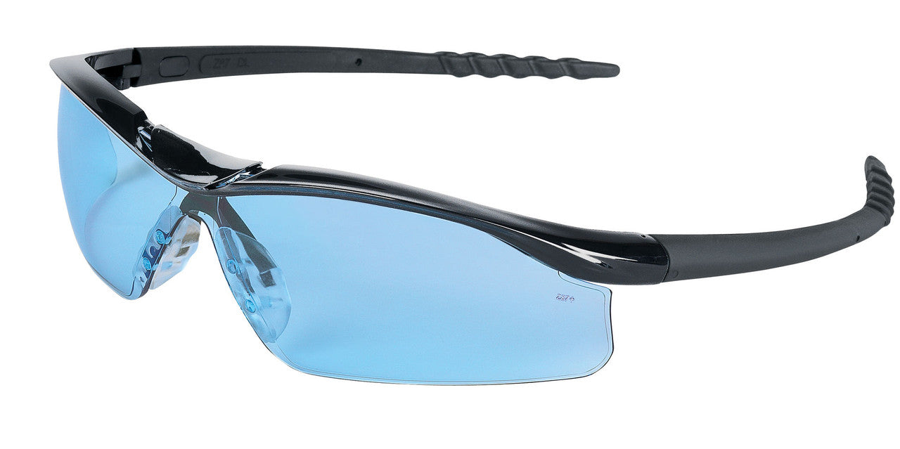 MCR Safety Glasses DL1 Black Frame, Light Blue Lens (DL113)