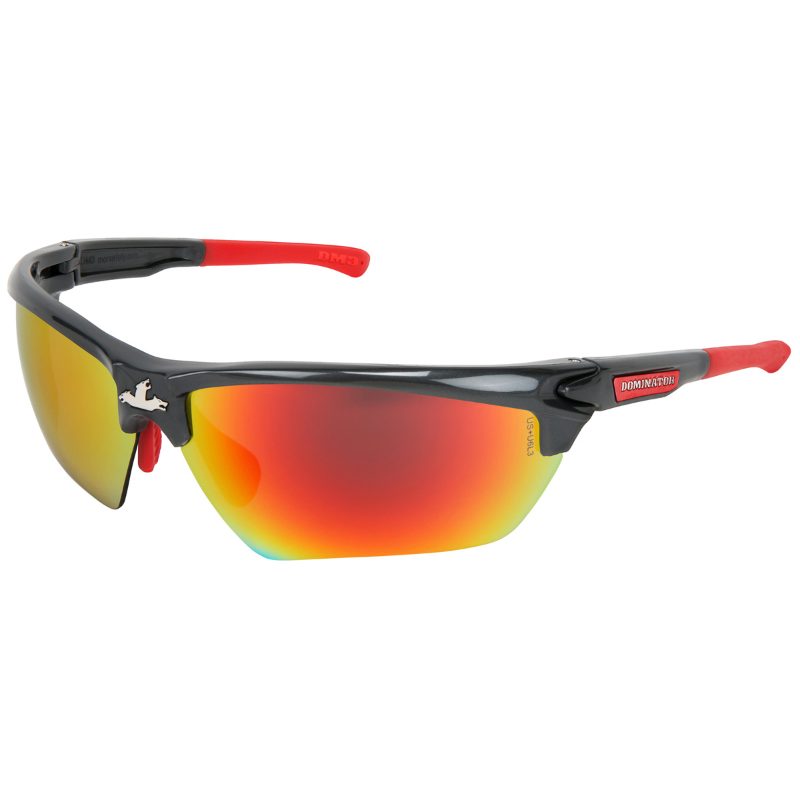 MCR Safety Glasses Dominator 2 Red TPR, Gray MAX3 (DM1222P)