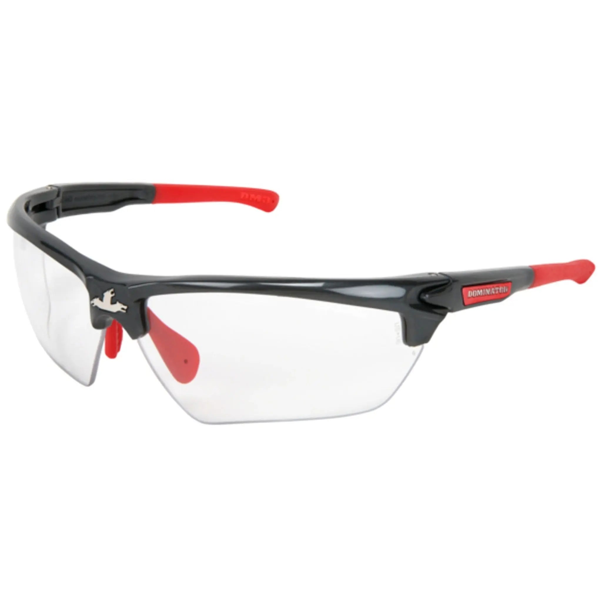 MCR Safety Glasses Dominator DM3 Gun Metal, Clear MAX3 (DM1310P)