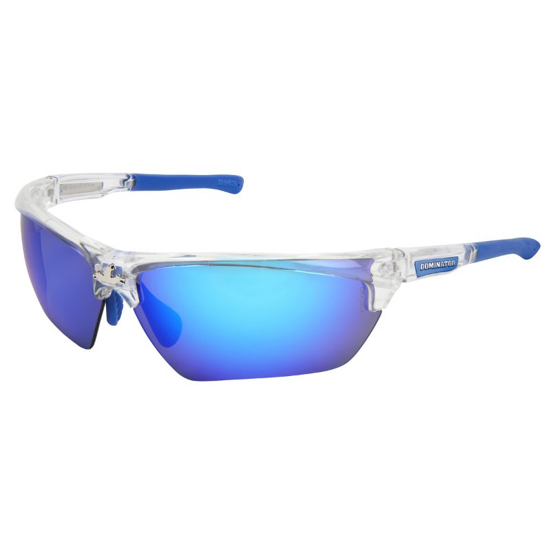 MCR Safety Glasses Dominator DM3 Clear Frame, Blue Dmd Mir (DM1328B)