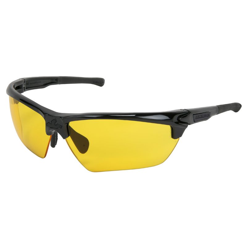 MCR Safety Glasses Dominator DM3 Black Frame, Amber MAX6 (DM1334PF)