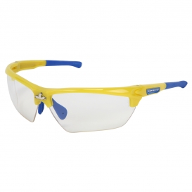 MCR Safety Glasses Dominator DM3 Yellow Frame, Clear MAX6 (DM1340PF)