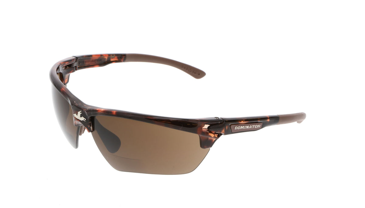 MCR Safety Glasses Dominator DM3 Magnifier 2.5 Brown MAX6 (DM13H25BPF)