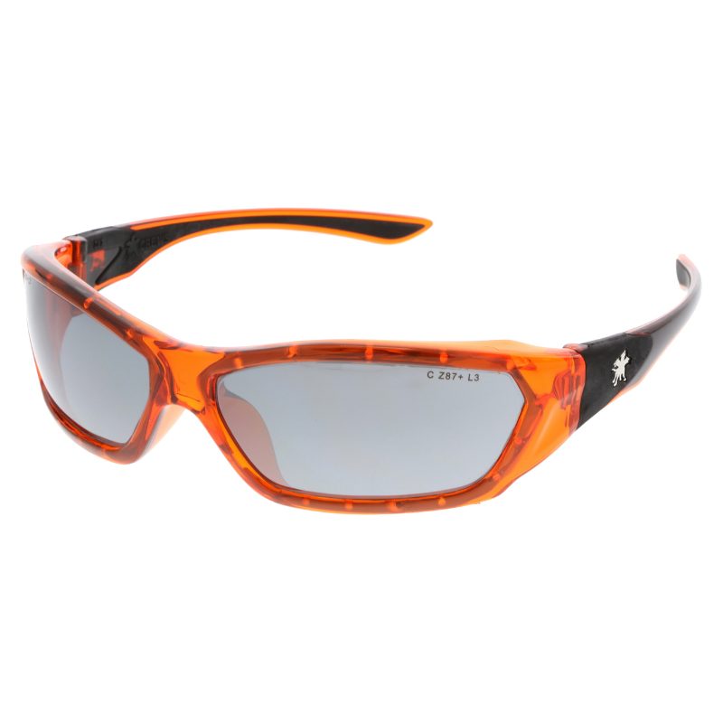 MCR Safety Glasses ForceFlex FF1 Orange Frame, Silver Mirr (FF137)
