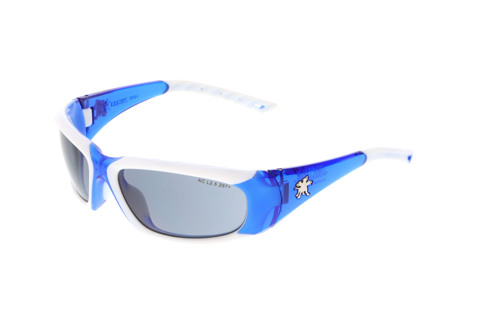MCR Safety Glasses ForceFlex FF3 Blue/White Frame, Gray AF (FF322AF)