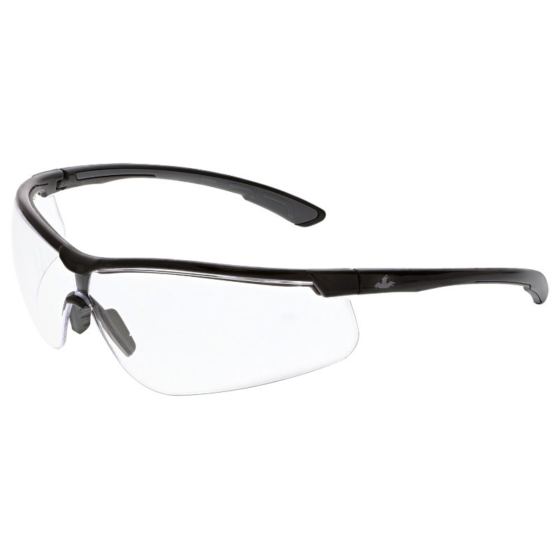MCR Safety Glasses Klondike KD7 Black/Gray, Clear UV-AF (KD710AF)