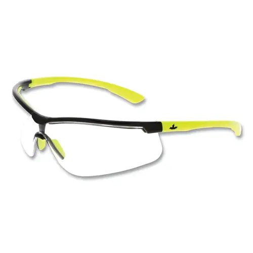 MCR Safety Glasses Klondike KD7 Hivis Lime, CL MAX6 UV420 (KD720PF420)