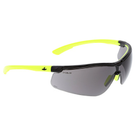 MCR Safety Glasses Klondike KD7 Hivis Lime, Gray MAX6 UV420 (KD722PF420)
