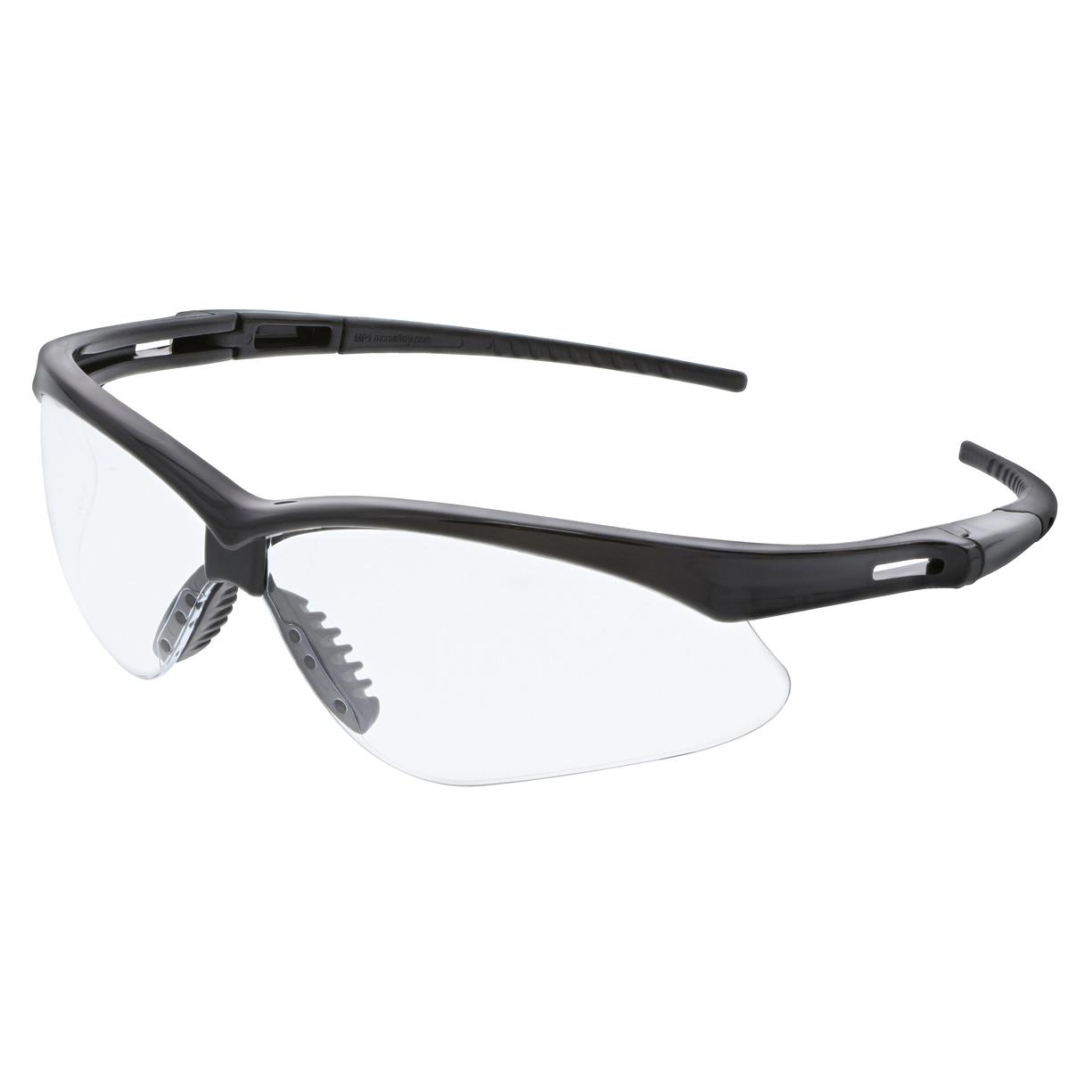 MCR Safety Glasses Memphis MP1 Black Frame, Clear UV-AF (MP110AF)