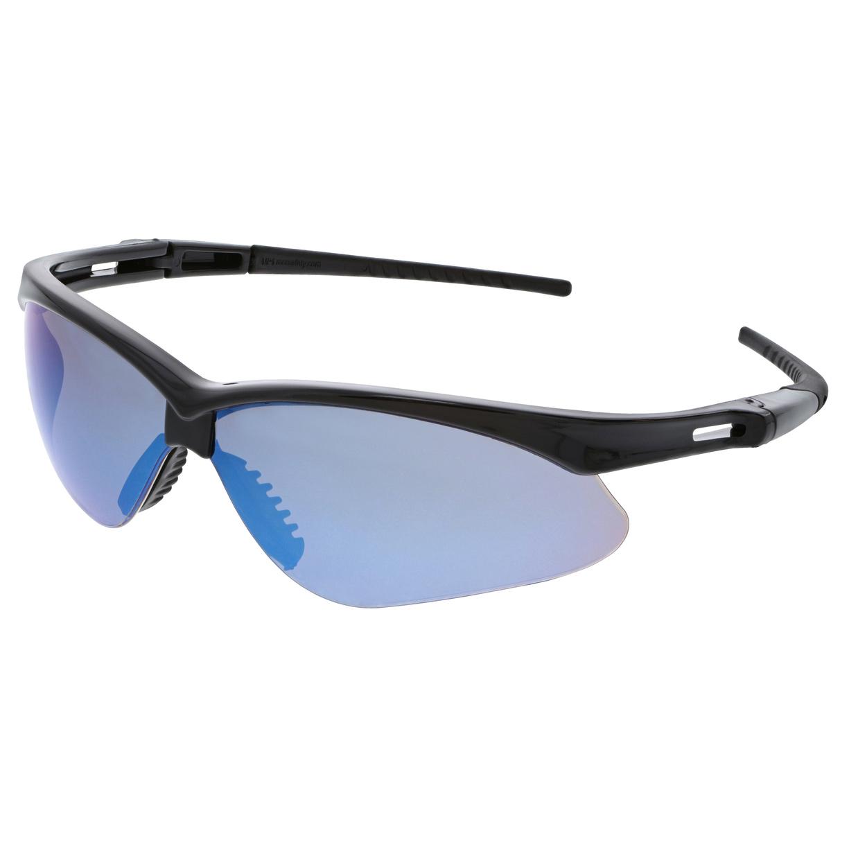 MCR Safety Glasses Memphis MP1 Black Frame, Blue Mirror (MP118)