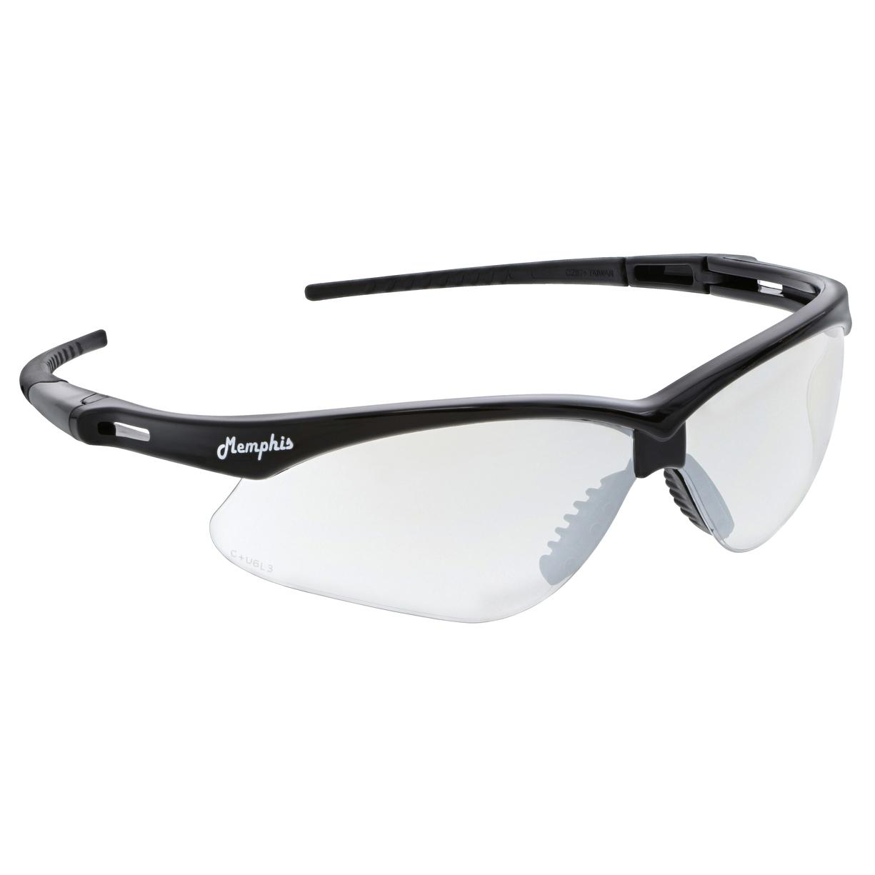 MCR Safety Glasses Memphis MP1 Black Frame, I/O Clear Mirr (MP119)