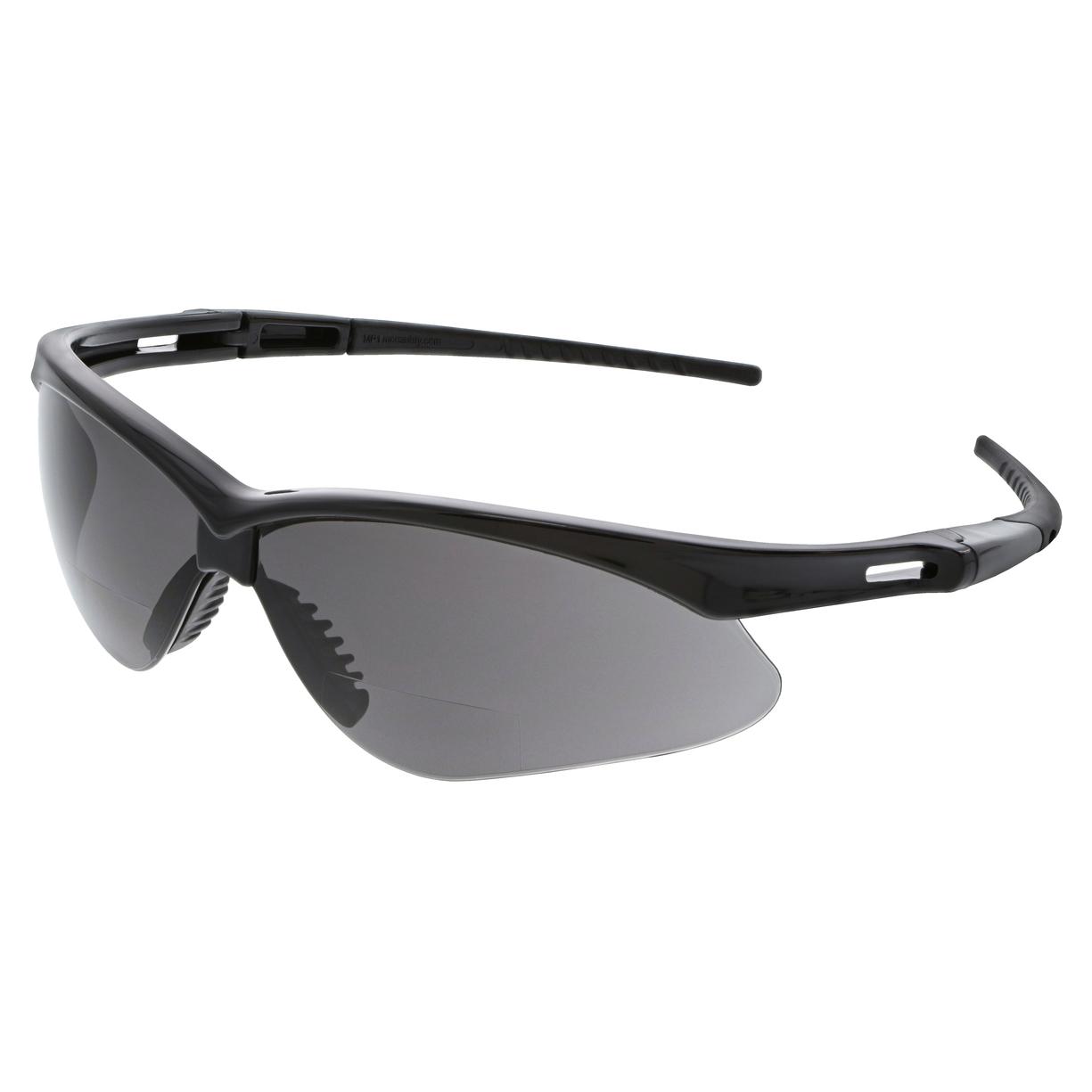 MCR Safety Glasses Memphis MP1 Black Frame, Gray 2.0 Mag. (MPH20G)
