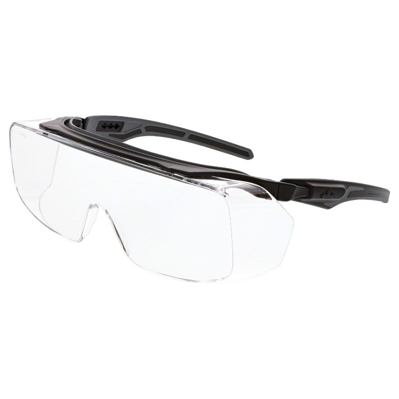 MCR Safety Glasses Klondike OTG Black/Gray, Clear MAX6 (OG210PF)