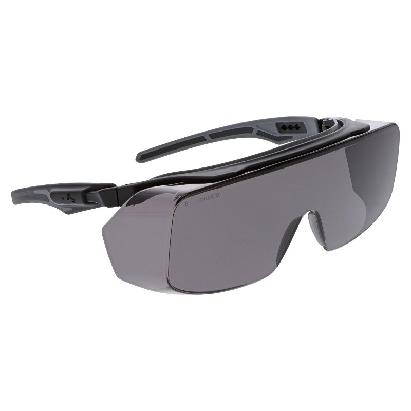 MCR Safety Glasses Klondike OTG Black/Gray, Gray MAX6 (OG212PF)