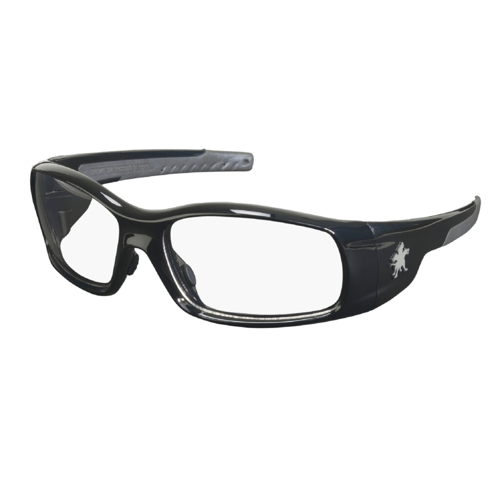 MCR Safety Glasses Swagger SR1 Black Frame, Clear Lenses (SR110)