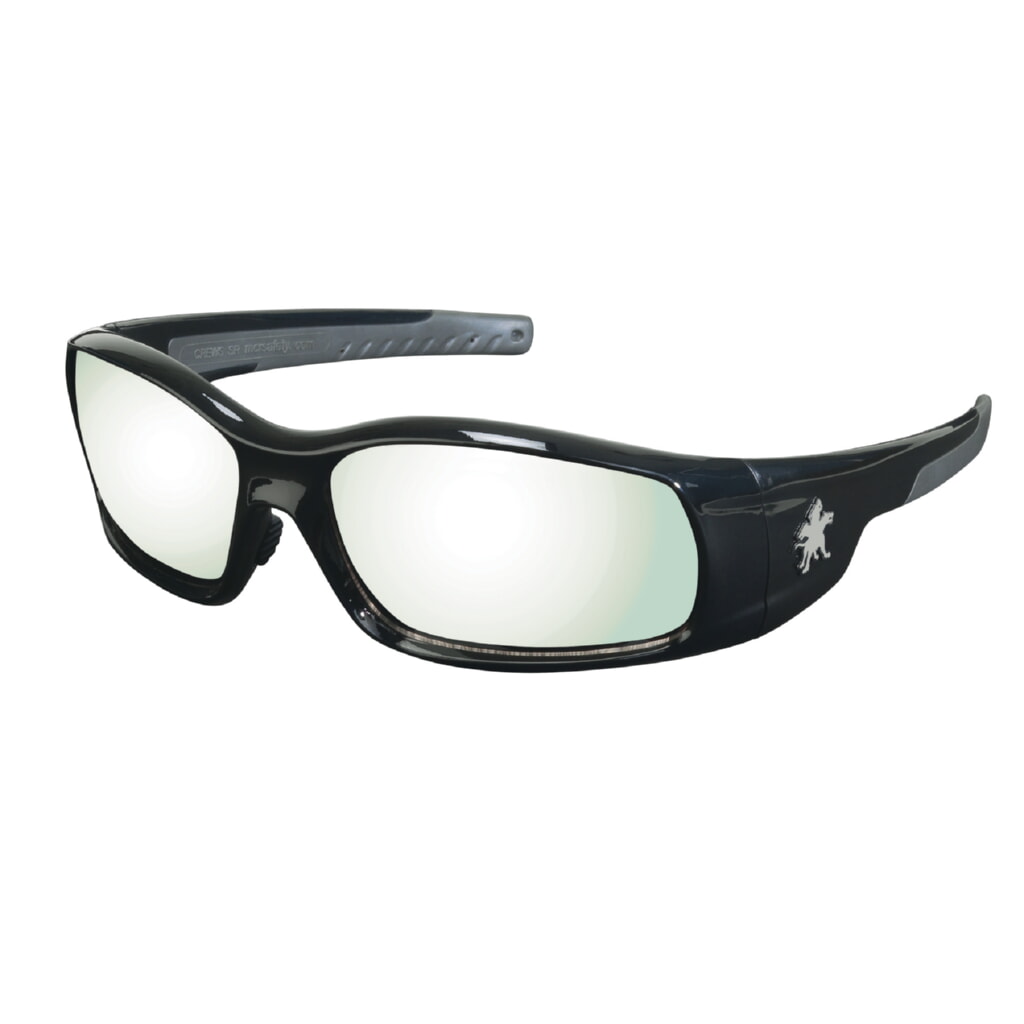 MCR Safety Glasses Swagger SR1 Black Frm, I/O Clr Mir UV-AF (SR119AF)