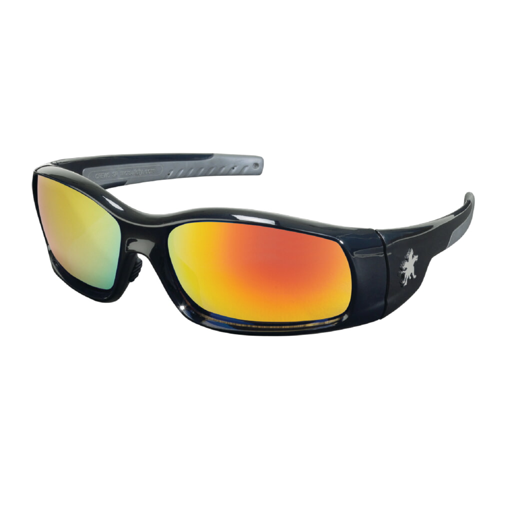 MCR Safety Glasses Swagger SR1 Black Frame, Fire Mirror (SR11R)