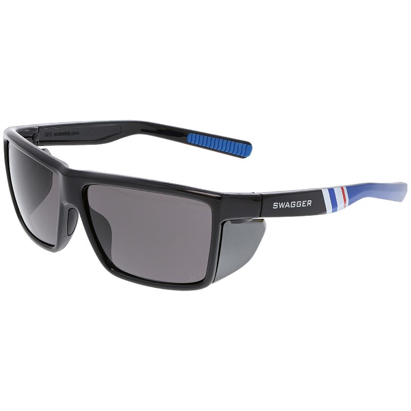 MCR Safety Glasses Swagger SR2 Black RWB Frame, Gray UV-AF (SR232AF)