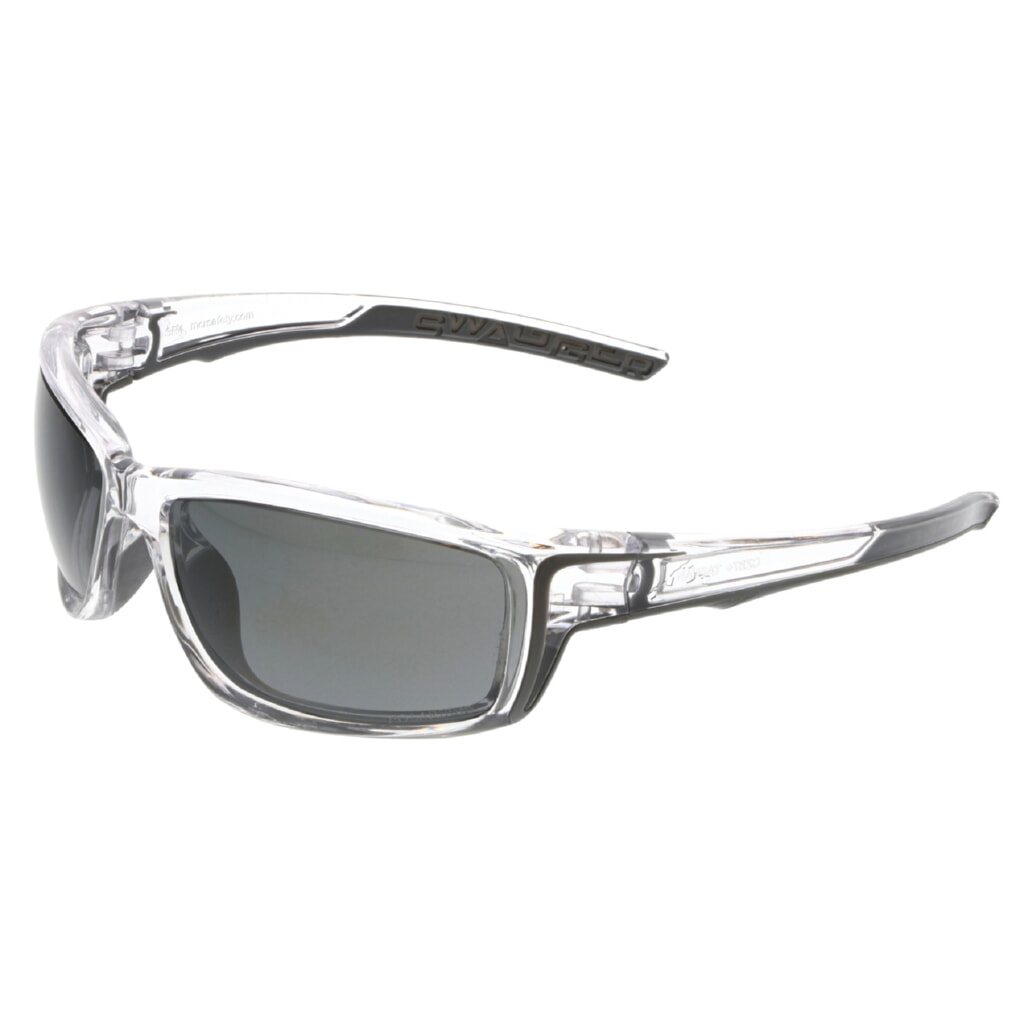 MCR Safety Glasses Swagger SR4 Clr Frm, Blk Mir MAX36 Polaz (SR417BZDC)