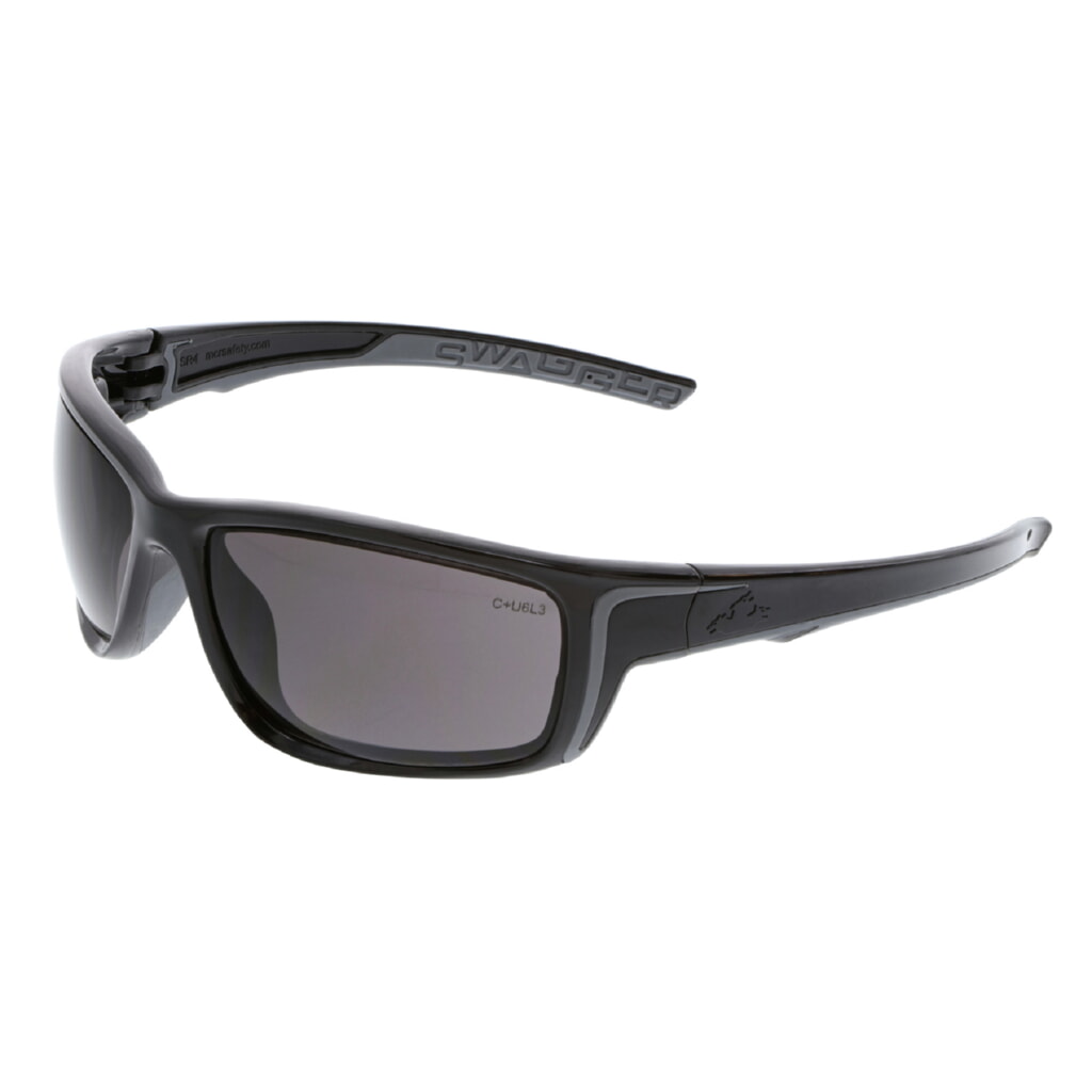 MCR Safety Glasses Swagger SR4 Black Frame, Gray Lenses (SR422)