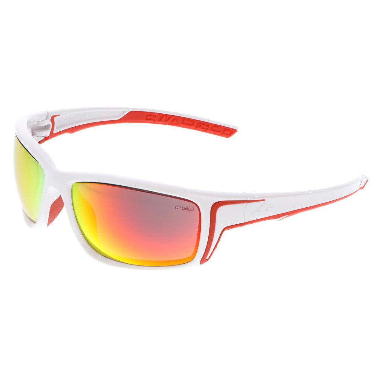 MCR Safety Glasses Swagger SR4 White Frame, Fire Mirror (SR44R)
