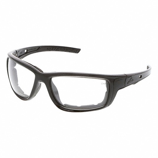 MCR Safety Glasses Swagger SR5 Charcoal Frame, Clear MAX6 (SR510PF)