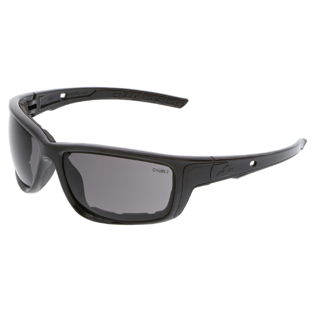MCR Safety Glasses Swagger SR5 Charcoal Frame, Gray UV-AF (SR512AF)