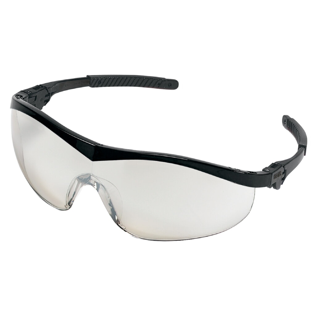 MCR Safety Glasses ST1 Black Frame, I/O Clear Mirror Lens (ST119)