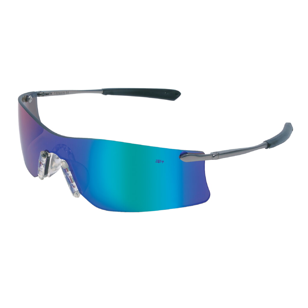 MCR Safety Glasses Rubicon T4 Emerald Mirror Lens (T411G)