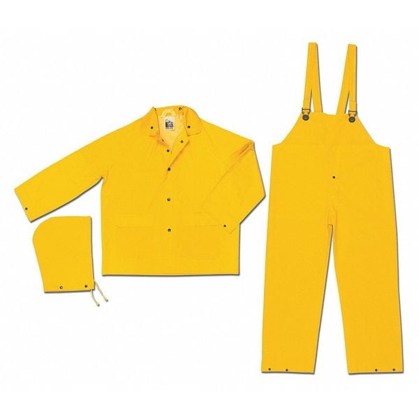 MCR Safety Garments Industry Grade, PVC/Poly, Suit, 3 PC, YE (2303L)