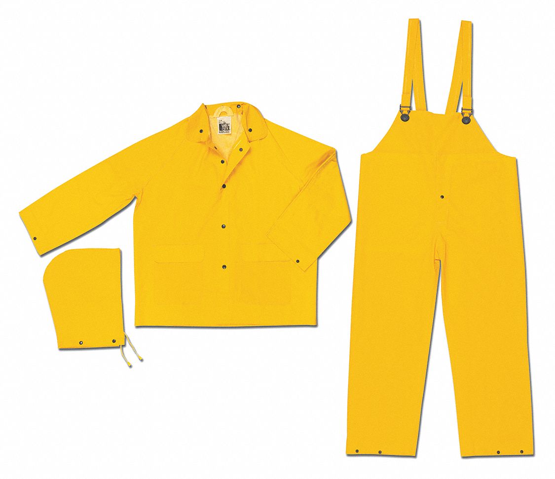 MCR Safety Garments Industry Grade, PVC/Poly, Suit, 3 PC, YE (2303X6)